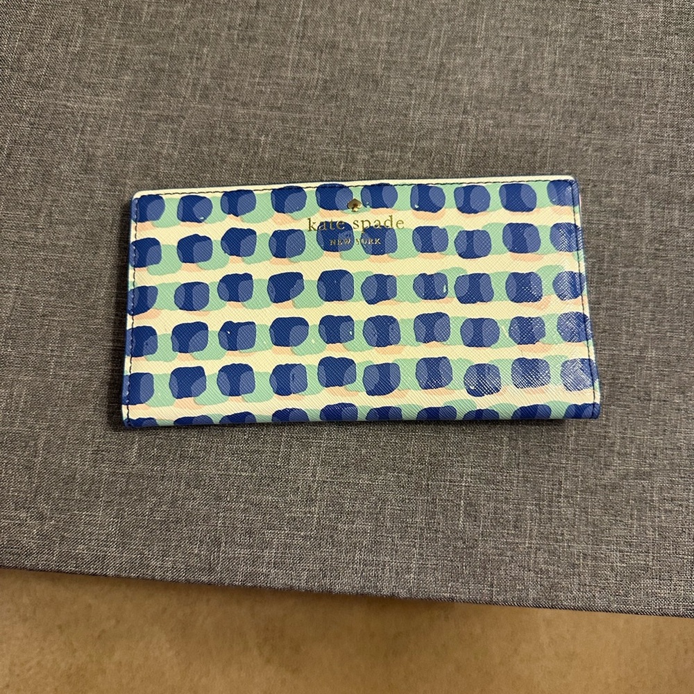 Kate Spade Blue and Green Patterned Wallet